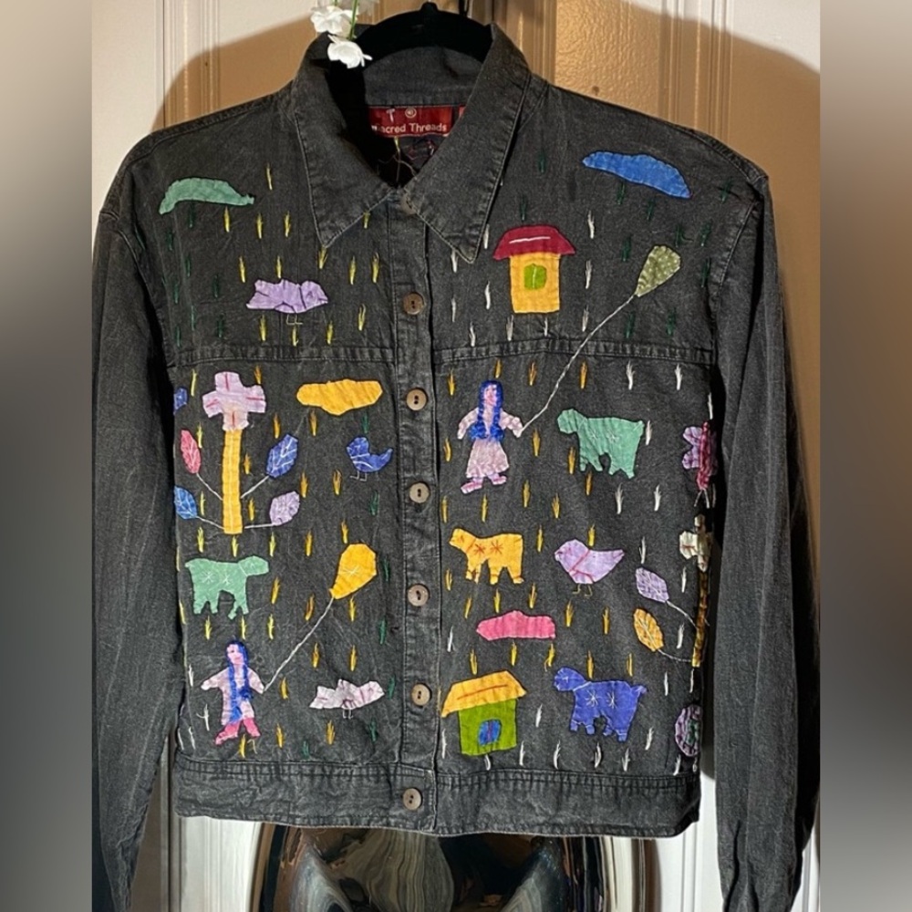 Rare Sacred Threads Vintage Distressed Jacket. So SOFT! Bring a smile! 95. OBO